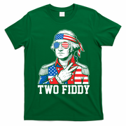 Two Fiddy American Revolution George Washington 250 Years T-Shirt - Irish Green