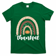 Thankful Fall Autumn Pumpkin Rainbow T-Shirt - Green