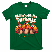 Thanksgiving Family Chillin With My Turkeys T-Shirt - Irish Green