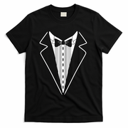 Tuxedo Formal Classic Black White Tux T-Shirt - Black