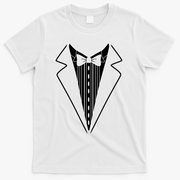 Tuxedo Formal Classic Black White Tux T-Shirt - White