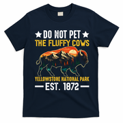 The Fluffy Cows Yellowstone National Park T-Shirt - Navy Blue