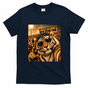 Tiger Funny Selfie Vintage Game Day Cool Mascot Baseball T-Shirt - Navy Blue