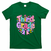 Third Grade 3rd Coquette Floral School Gift T-Shirt - Irish Green