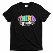 Third Grade Colorful Fun Cute Back To School T-Shirt - Black