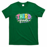 Third Grade Colorful Fun Cute Back To School T-Shirt - Irish Green