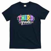 Third Grade Colorful Fun Cute Back To School T-Shirt - Navy Blue