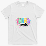 Third Grade Colorful Fun Cute Back To School T-Shirt - White
