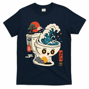 The Great Flush Wave Funny Toilet Spoof T-Shirt - Navy
