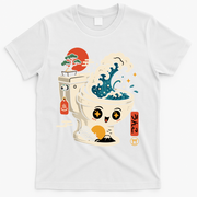 The Great Flush Wave Funny Toilet Spoof T-Shirt - White