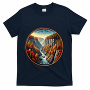 Tallulah Gorge Georgia In The Fall Autumn Leaves T-Shirt - Navy