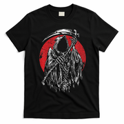 The Grim Reaper Skeleton Skull Death Scythe Grunge Horror T-Shirt - Black