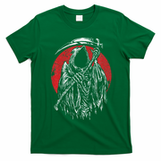 The Grim Reaper Skeleton Skull Death Scythe Grunge Horror T-Shirt - Irish Green