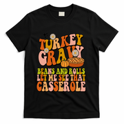 Turkey Gravy Retro Groovy Thanksgiving Food T-Shirt - Black