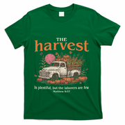 The Harvest Is Plentiful Christian Fall Autumn Vintage Truck T-Shirt - Green