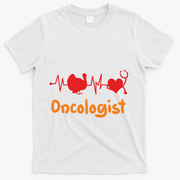 Thanksgiving Heartbeat Turkey Oncologist Doctor Medical Cute Gift T-Shirt - White
