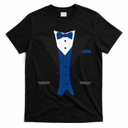 Tuxedo Halloween Wedding Groom Costume Blue Funny T-Shirt - Black