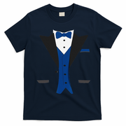 Tuxedo Halloween Wedding Groom Costume Blue Funny T-Shirt - Navy Blue