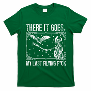 There It Goes My Last Flying F Skeletons Funny Halloween T-Shirt - Irish Green