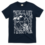 There It Goes My Last Flying F Halloween Skeleton T-Shirt - Navy Blue