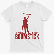 This Is My Boomstick Shotgun Chainsaw Dead Evil Halloween Gift T-Shirt - White
