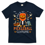 This Is My Scary Pickleball Costume Halloween Skeleton Lover T-Shirt - Navy Blue