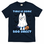 This Is Some Boo Sheet Funny Cute Dog Ghoul Halloween T-Shirt - Navy Blue