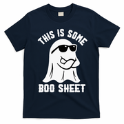 This Is Some Boo Sheet Ghost Retro Halloween Costume T-Shirt - Navy Blue