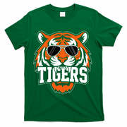 Tigers Inspirational Sports Fan Athletic Name T-Shirt - Green