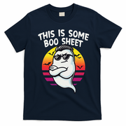 This Is Some Boo Sheet Funny Retro Halloween Ghost T-Shirt - Navy Blue