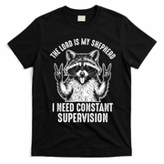 The Lord Is My Shepherd Raccoon Constant Supervision T-Shirt - Black