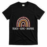 Teach Love Inspire Fall Autumn Rainbow T-Shirt - Black