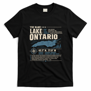The Name Lake Ontario Coordinates T-Shirt - Black