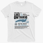 The Name Lake Ontario Coordinates T-Shirt - White