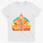Turkey Nurse Stethoscope Thanksgiving Fall Scrub Top T-Shirt - White