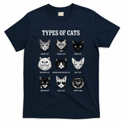 Types Of Cats T-Shirt - Navy