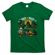 Trick Or Treat Raccoons Halloween Funny T-Shirt - Irish Green