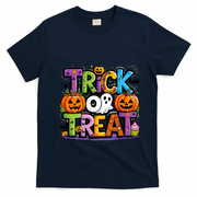 Trick Or Treat Halloween Cool Logo T-Shirt - Navy Blue