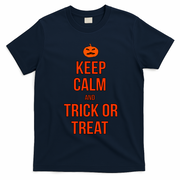 Keep Calm And Trick Or Treat T-Shirt - Navy Blue