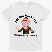 The One Where It's Thanksgiving Friends Monica Turkey Head T-Shirt - White