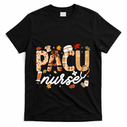 Thanksgiving Pacu Nurse Fall Autumn Leaves Stethoscope Gift T-Shirt - Black