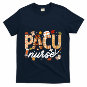 Thanksgiving Pacu Nurse Fall Autumn Leaves Stethoscope Gift T-Shirt - Navy