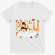 Thanksgiving Pacu Nurse Fall Autumn Leaves Stethoscope Gift T-Shirt - White