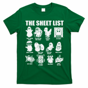 The Sheet List Halloween Funny Boo Sheet Ghost Halloween T-Shirt - Irish Green