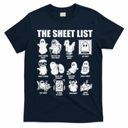 The Sheet List Halloween Funny Boo Sheet Ghost Halloween T-Shirt - Navy Blue