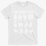 The Sheet List Halloween Funny Boo Sheet Ghost Halloween T-Shirt - White