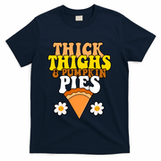 Thick Thighs And Pumpkin Pies Cute Thanksgiving T-Shirt - Navy