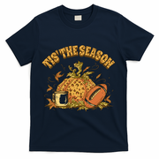 Tis The Season Football Pumpkin T-Shirt - Navy