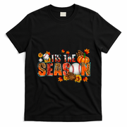 Tis The Season Baseball Fall Season Thanksgiving Pumpkin T-Shirt - Black