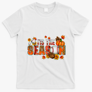 Tis The Season Baseball Fall Season Thanksgiving Pumpkin T-Shirt - White